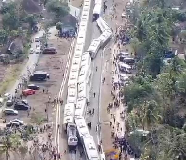 Kecelakaan KA Argo Semeru dan Argo Wilis di Kulon Progo Yogyakarta. | Dok. KAI