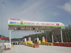 Gerbang Tol Tanjungpura Jalan Tol Binjai-Langsa Seksi Kuala Bingai-Tanjung Pura. | Dok. Hutama Karya