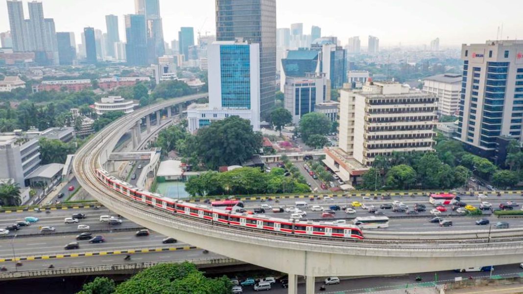 Longspan Kuningan LRT Jabodebek. | Dok. Kantor Berita Antara