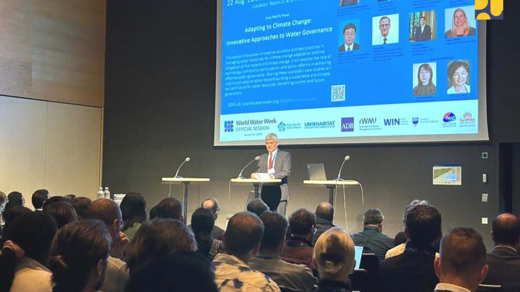 Deputi Sarana Prasarana Bappenas Ervan Maksum dalam World Water Week 2023 di Stockholm, Swedia (Selasa, 22/8/2023). | Dok. KemenPUPR