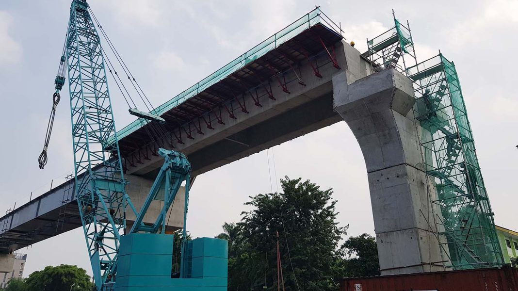 Pembangunan jalur LRT Velodrome-Manggarai2